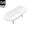 Golden Clawfoot Non-Whirlpool Freestanding White Acrylic Bathtub